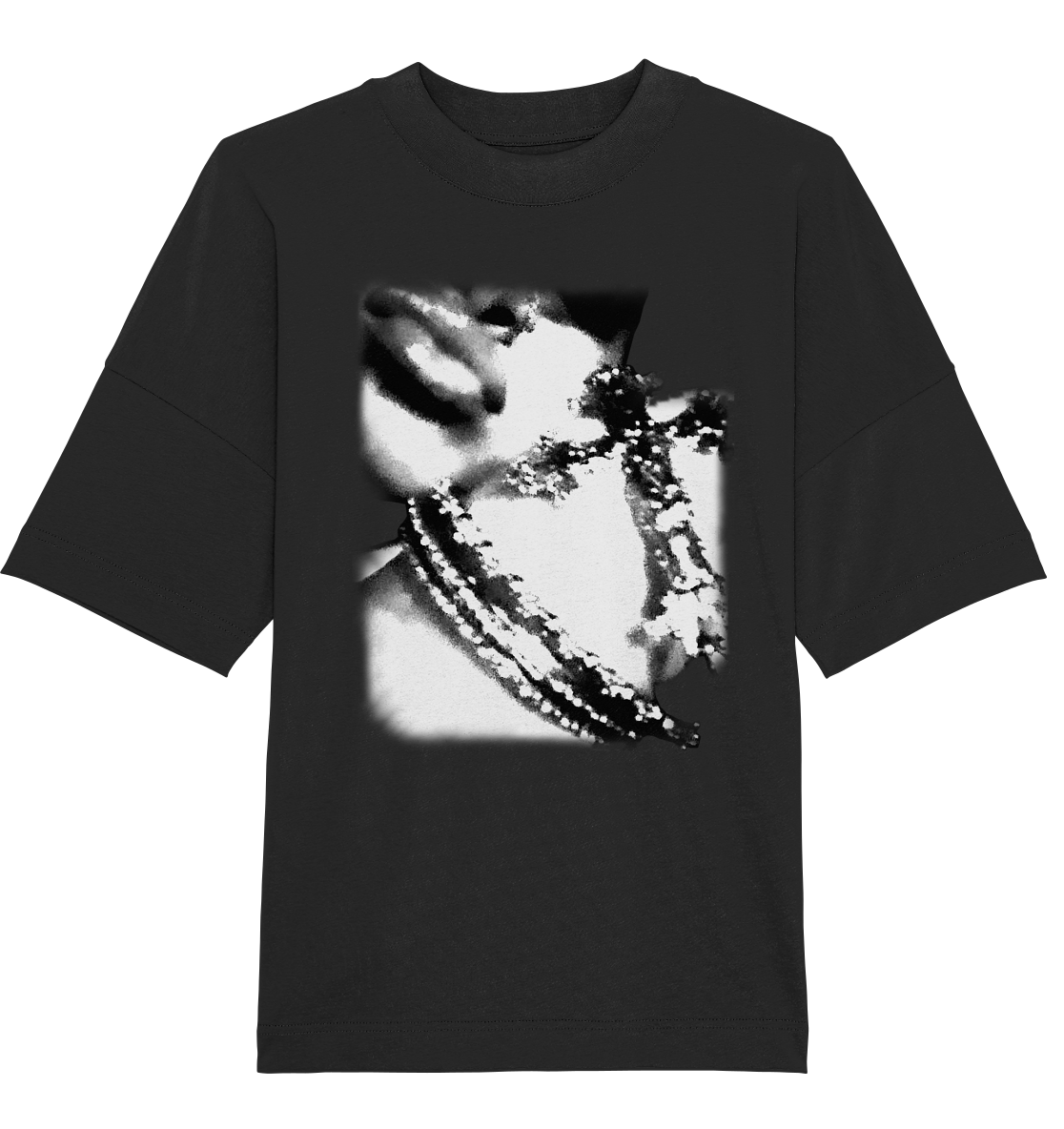 Shawty Cross Tee - Black - Organic Oversize Shirt