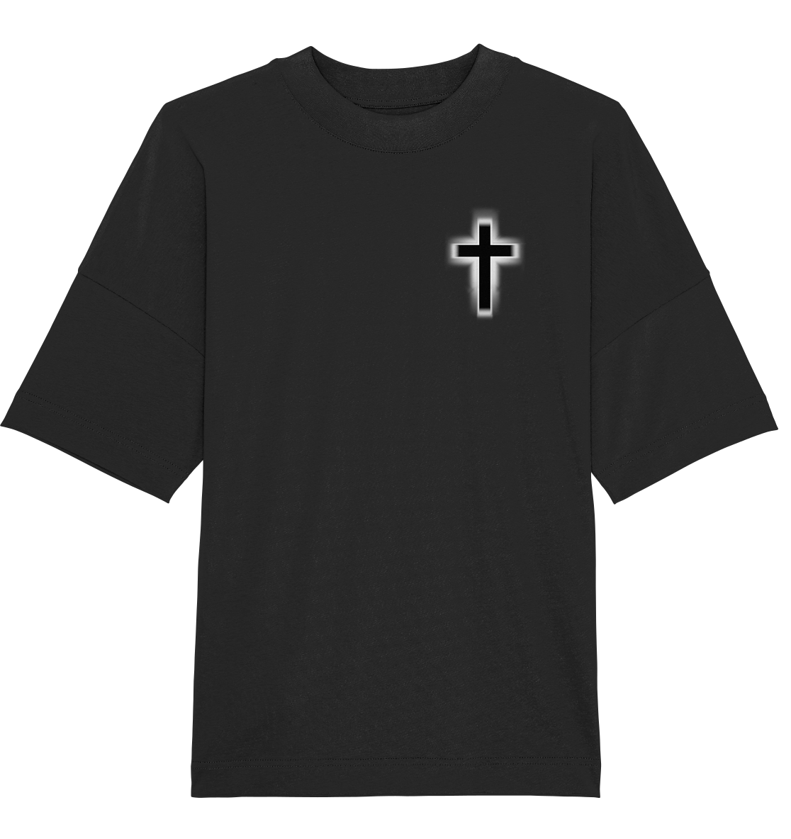 cross tee left chest - Organic Oversize Shirt