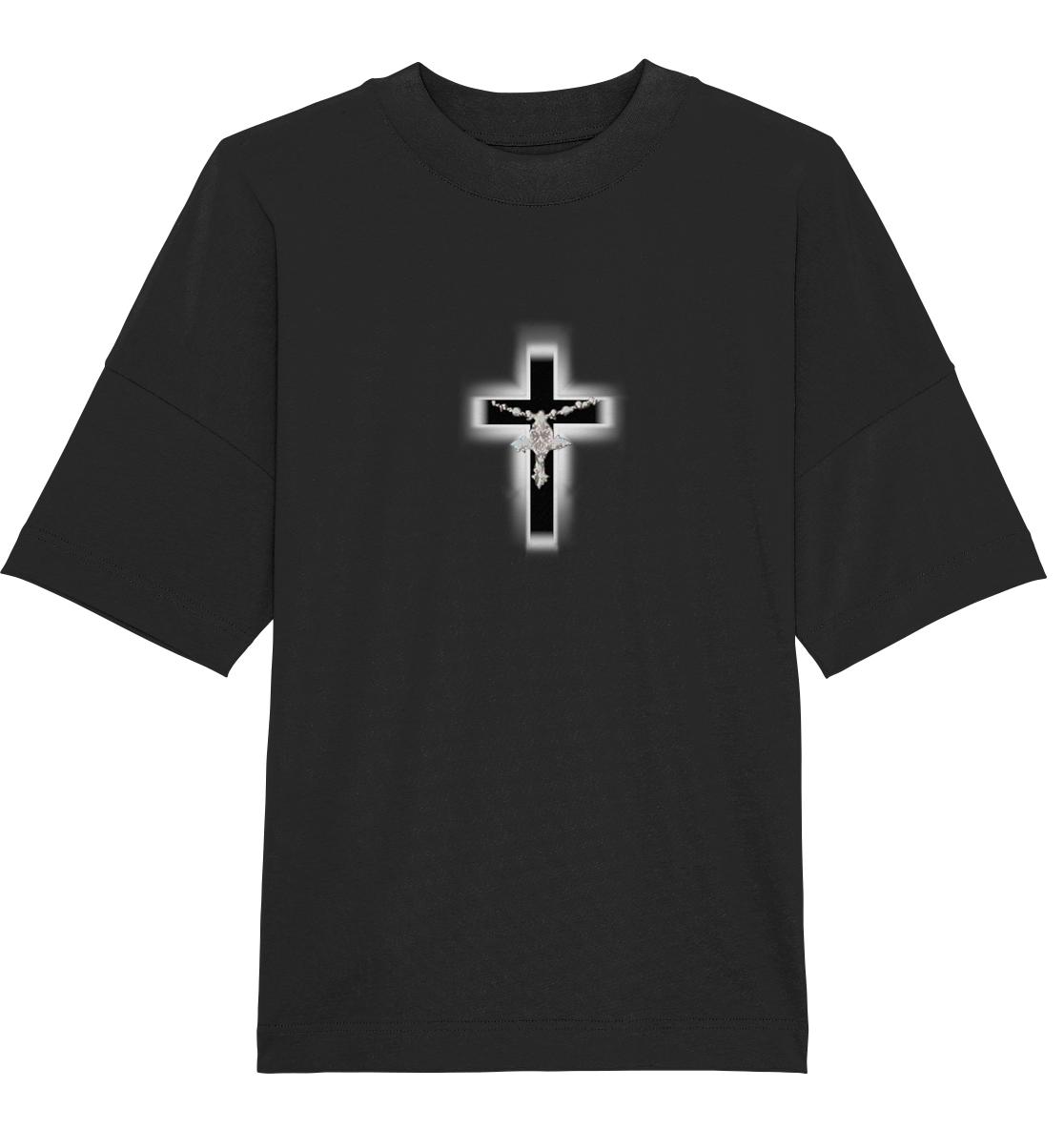 cross tee chain iced - Organic Oversize Shirt