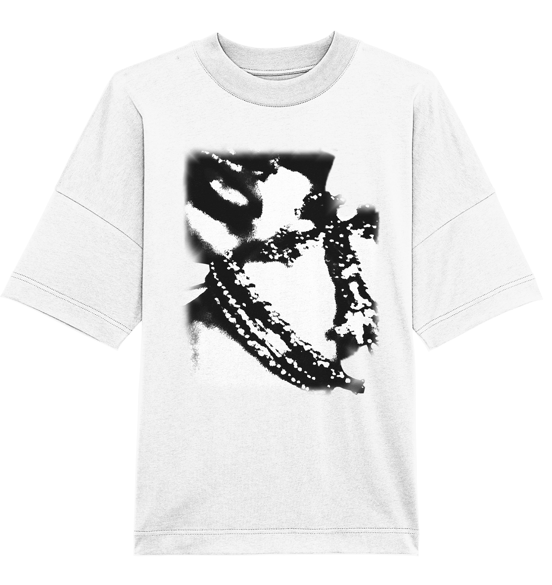 Shawty Cross Tee - White - Organic Oversize Shirt